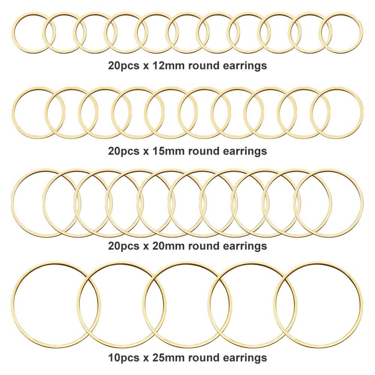 70 Pieces Earrings Beading Hoop Earring Finding Round Earring Circle Round Beading Hoop Open Bezel Pendant Frame for Jewelry Making